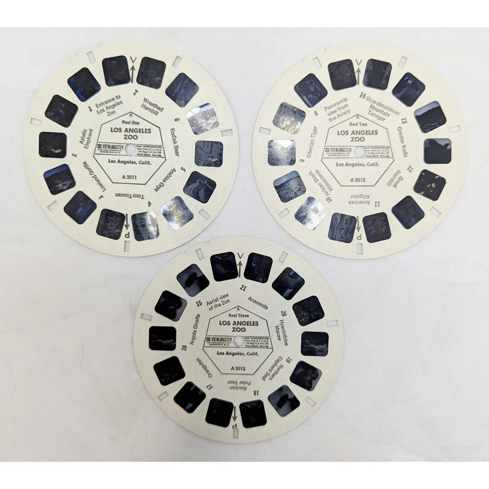 Vintage GAF View-Master Los Angeles Zoo 3 Reel Pack